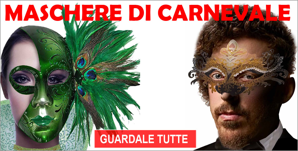 la foto mostra una coppia di maschere di carnevale in vendita online